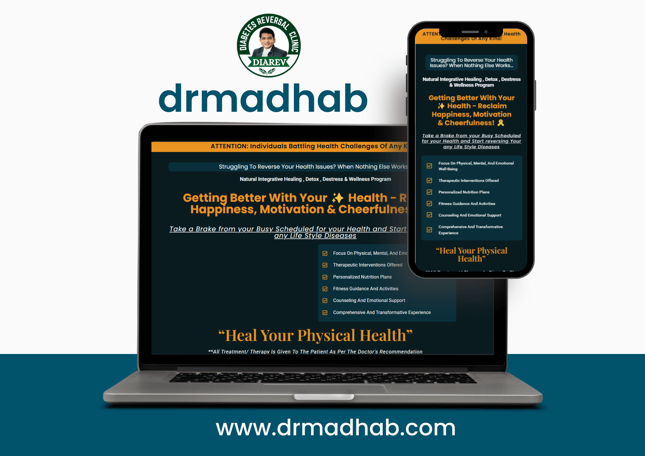 Dr. Madhab Healthcare landing interface
