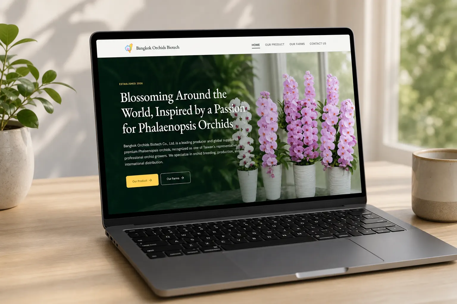 Bangkok Orchids Biotech Multilingual company site interface